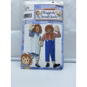 Raggedy Ann and Andy Kids Costume Pattern 4003 Simplicity Vintage Girls Boy 2006